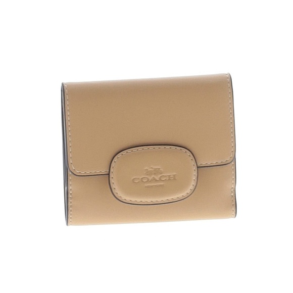 Coach Women's Tan Eliza Small Refined Calf Leather Wallet New - Picture 1 of 4
